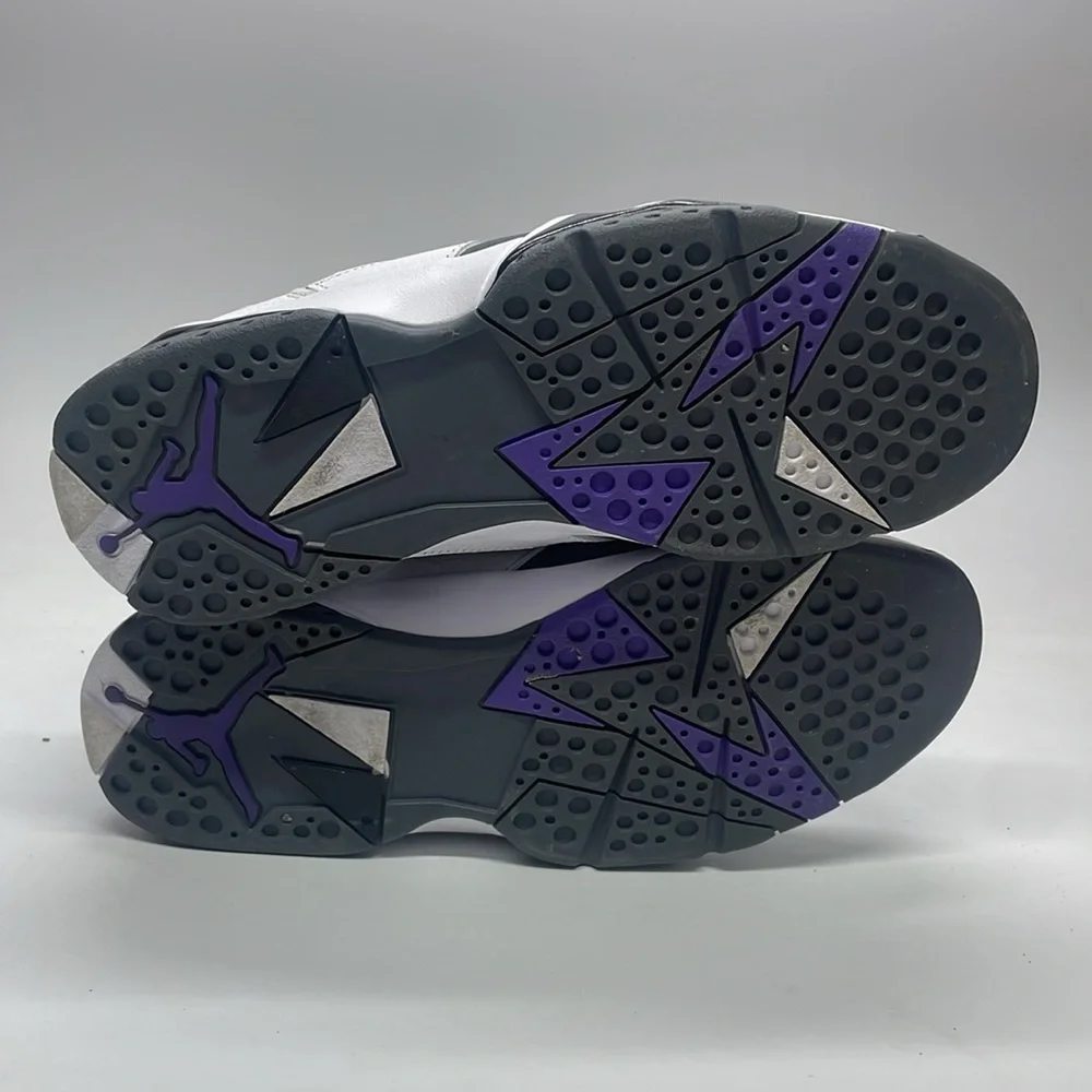 Men’s Air Jordan 7 Retro White/Gray/Purple CU9307-100 USED Size 9.5 without box - Picture 6 of 11